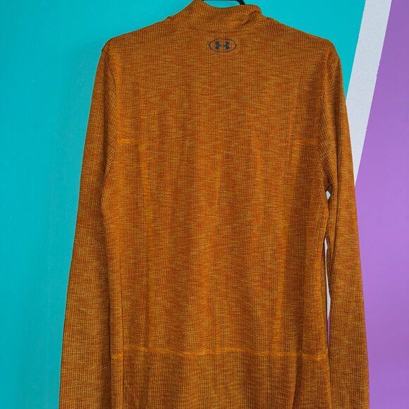 Burnt Orange Under ArmourLong Sleeve Zip Up Shirt, Size M - Picture 3 of 3